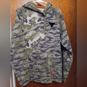 Under Armour Camo Hoodie Womens M Green Project Rock Drawstring Pullover Army